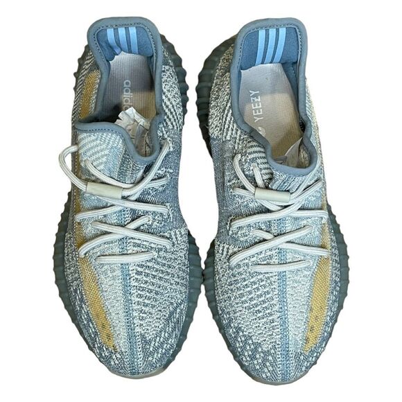 adidas Yeezy Boost 350 V2 Low Israfil Sneakers Grey Yellow Mesh Street 8.5 - Picture 3 of 14